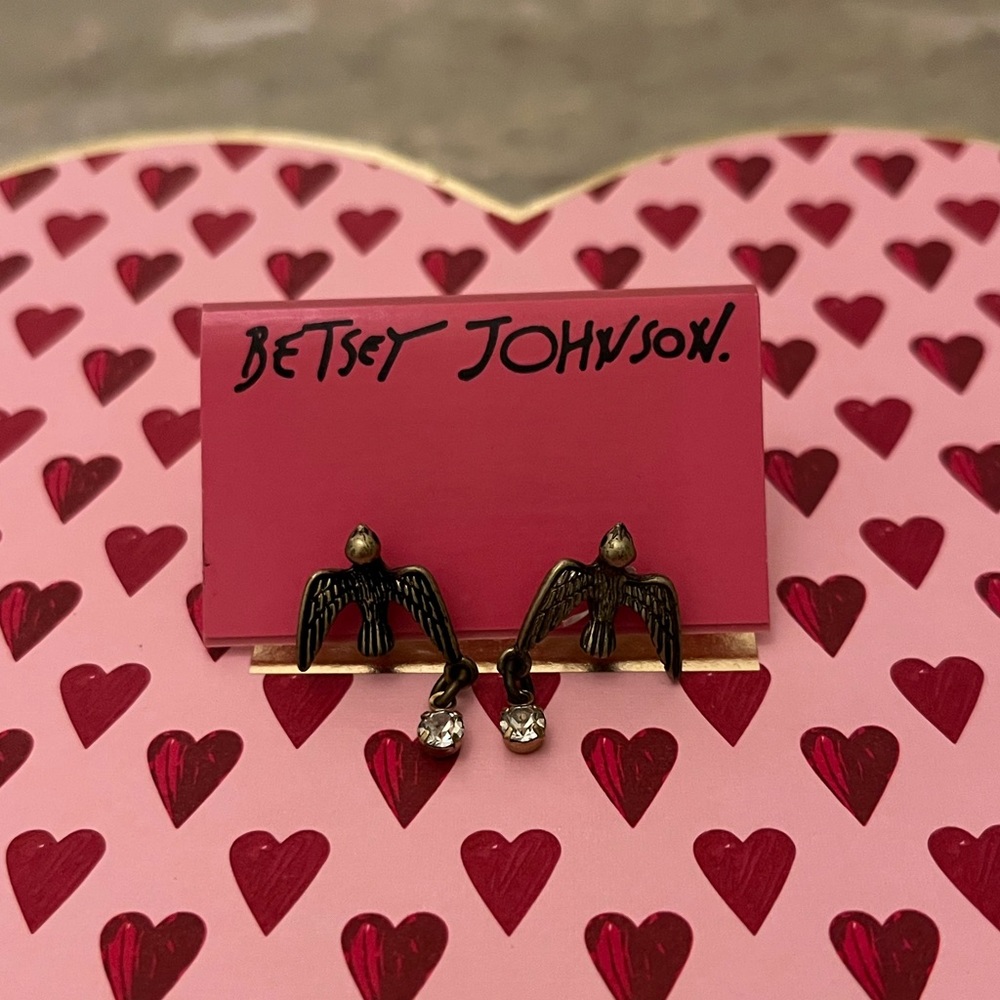 Vintage Betsey Johnson Bird Dangle Earrings